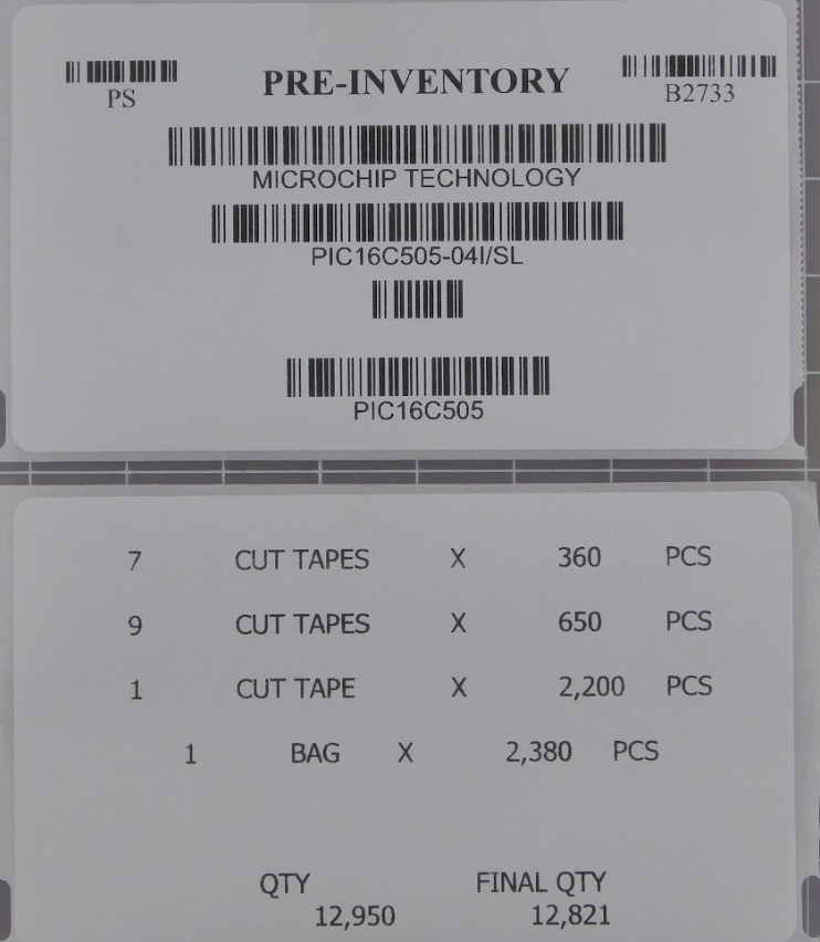 PIC16C505-04I/SL