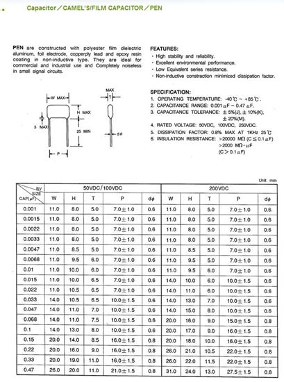 .47uF 400v 20% Leaded