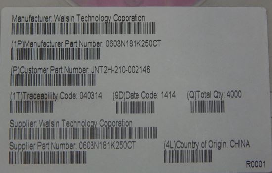0603N181K250CT