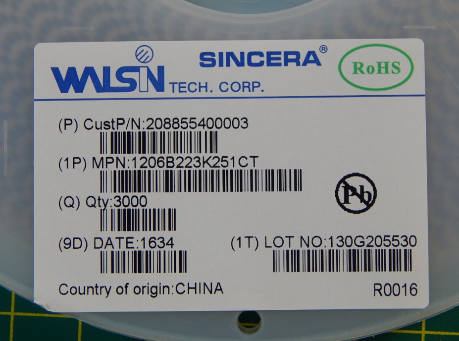 1206B223K251CT