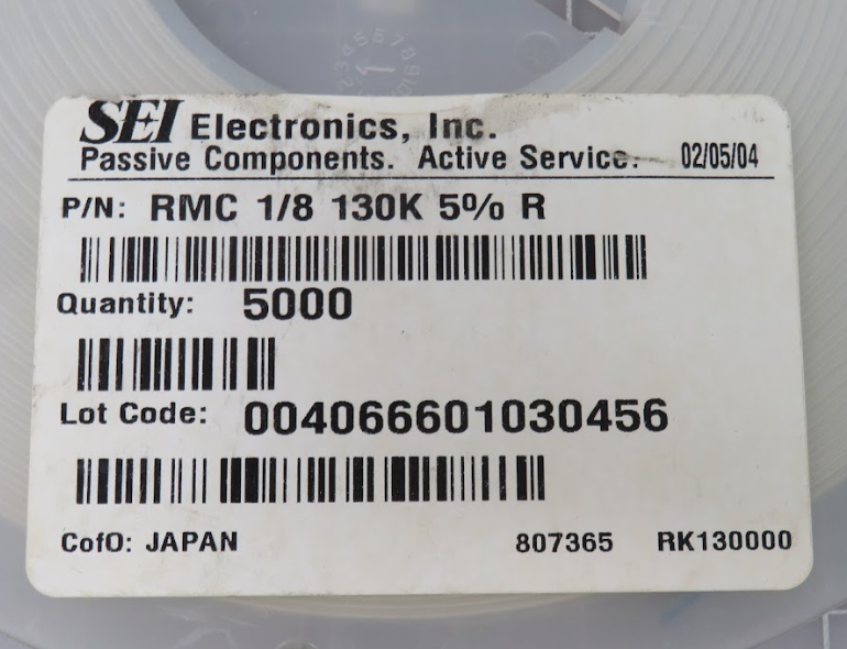 RMC 1/8 130K 5% R