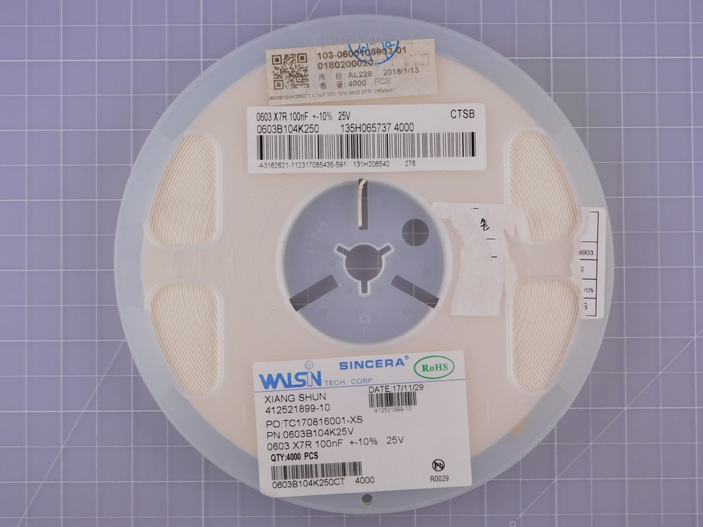 0603B104K25V