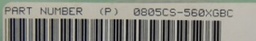 [385098] 0805CS-560XGBC