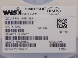 [X134012] 0402B104J160CT